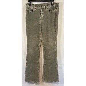 Jeanstar 8 Y2K Women Green Corduroy Bootcut Jeans Vintage Stretch